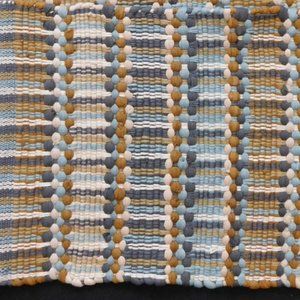 Chindi 4 pc placemat SET Farmhouse  NWT blue brown off-white